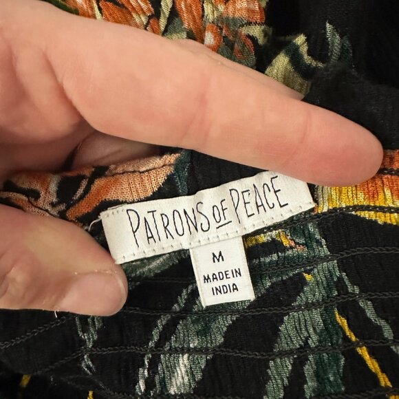 Patrons Of Peace Floral Smocked Maxi Dress Size Medium - Picture 3 of 6